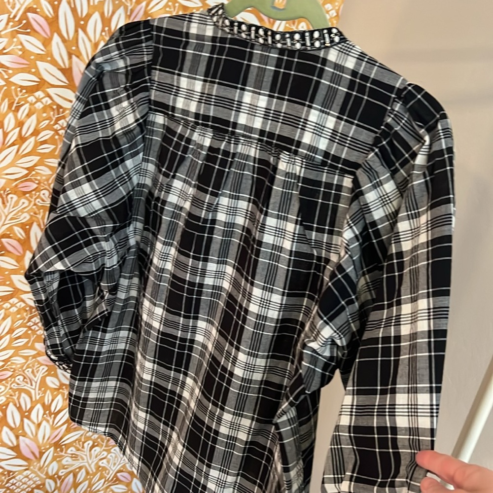 Pilcro plaid button down EUC - XS - Picture 5 of 6